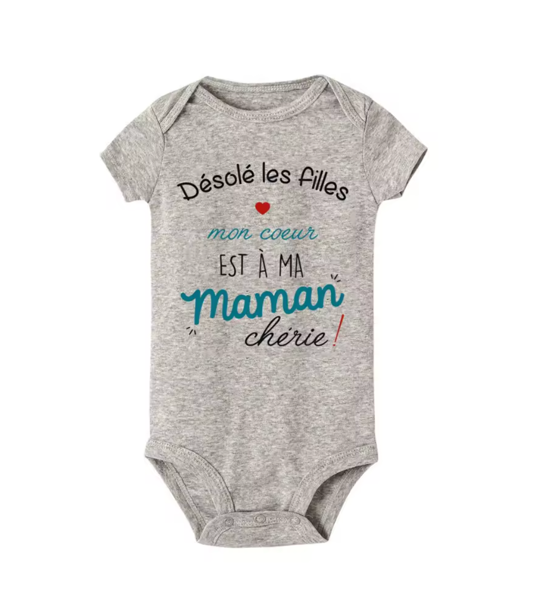 BODY BÉBÉ "MON COEUR EST À MAMAN/PAPA"
