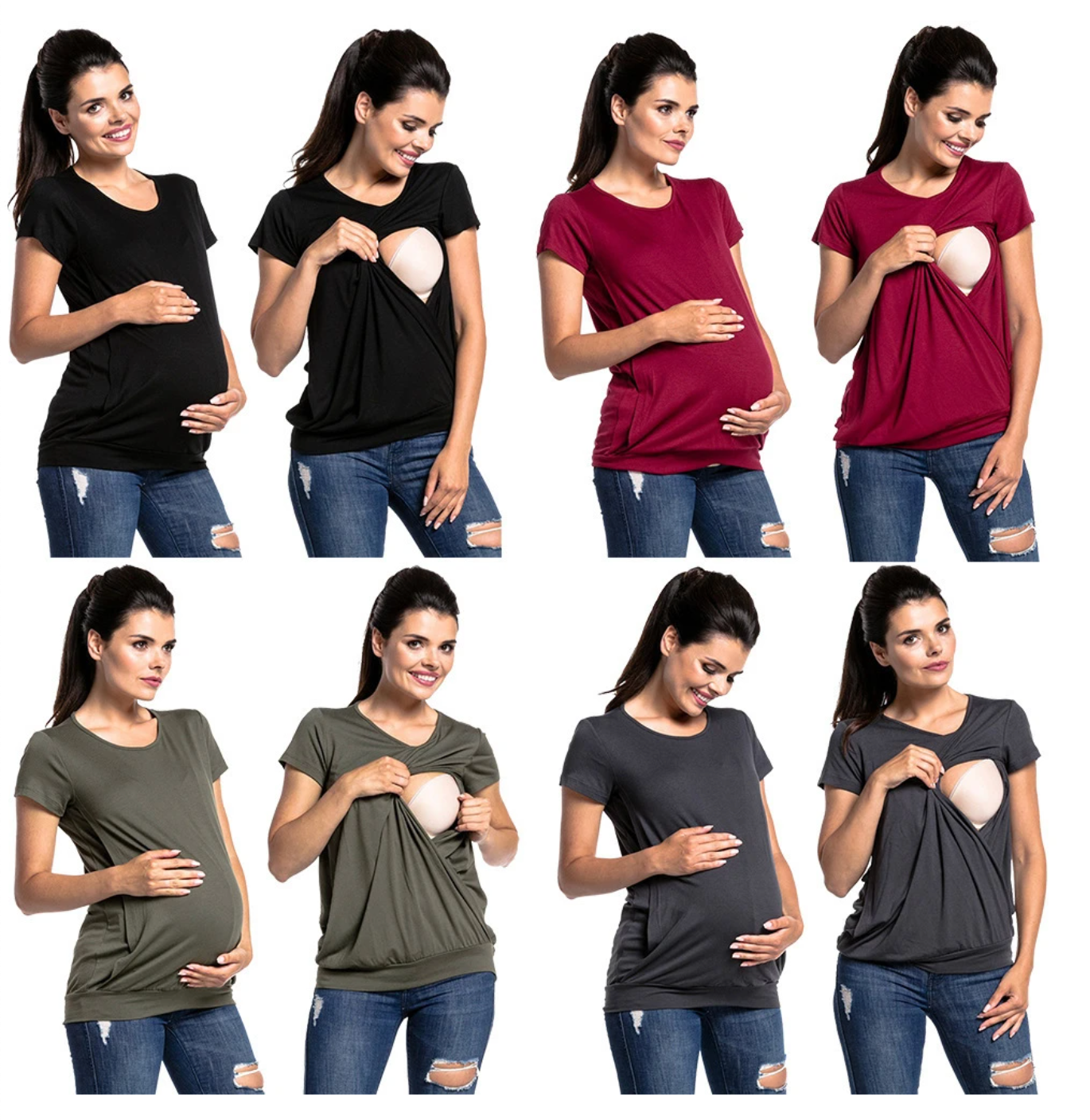 PLAIN COTTON BREASTFEEDING TSHIRT