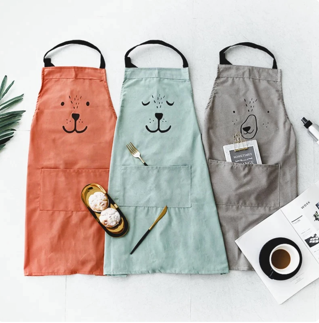 CHILDREN’S ANIMAL COTTON/LINEN KITCHEN APRON
