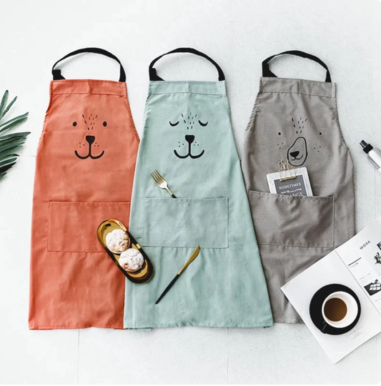CHILDREN’S ANIMAL COTTON/LINEN KITCHEN APRON
