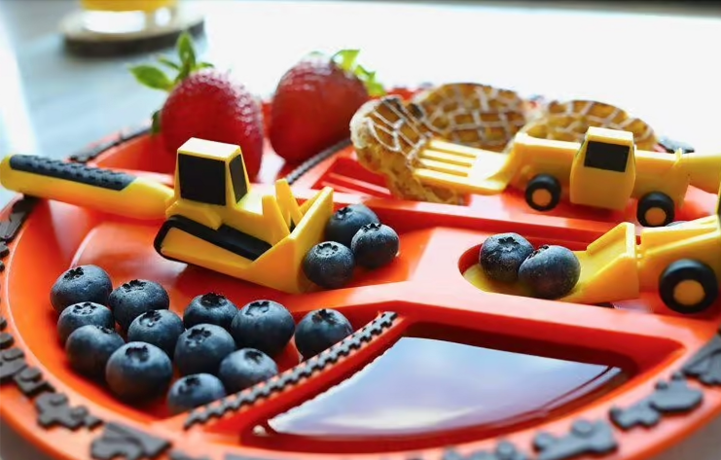 ENSEMBLE REPAS ASSIETTE + COUVERTS CHANTIER ENFANT