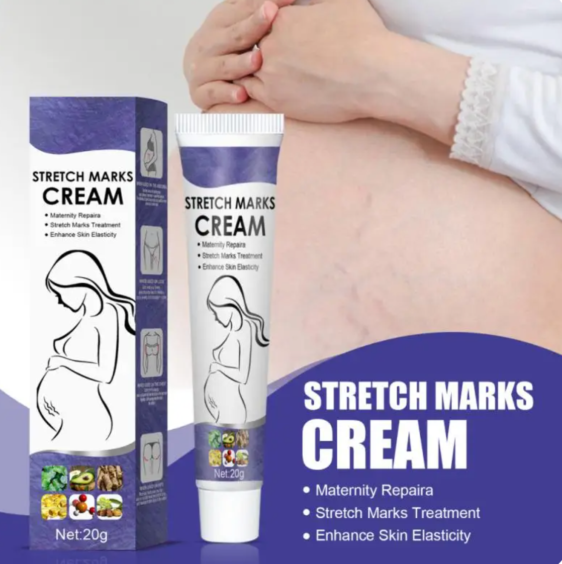 CRÈME ANTI VERGETURES NATURELLE (AVOCAT & FEUILLES DE CENTELLA)
