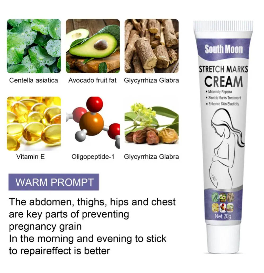 CRÈME ANTI VERGETURES NATURELLE (AVOCAT & FEUILLES DE CENTELLA)