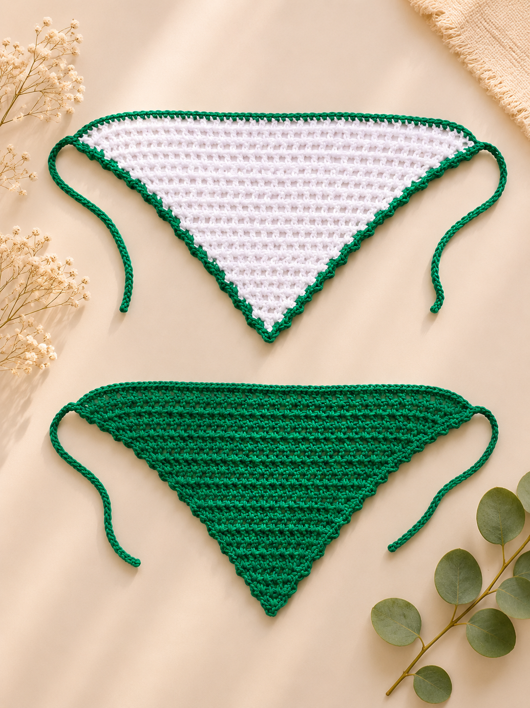 DUO BANDANAS CROCHET FAIT MAIN : ENFANT/ADULTE