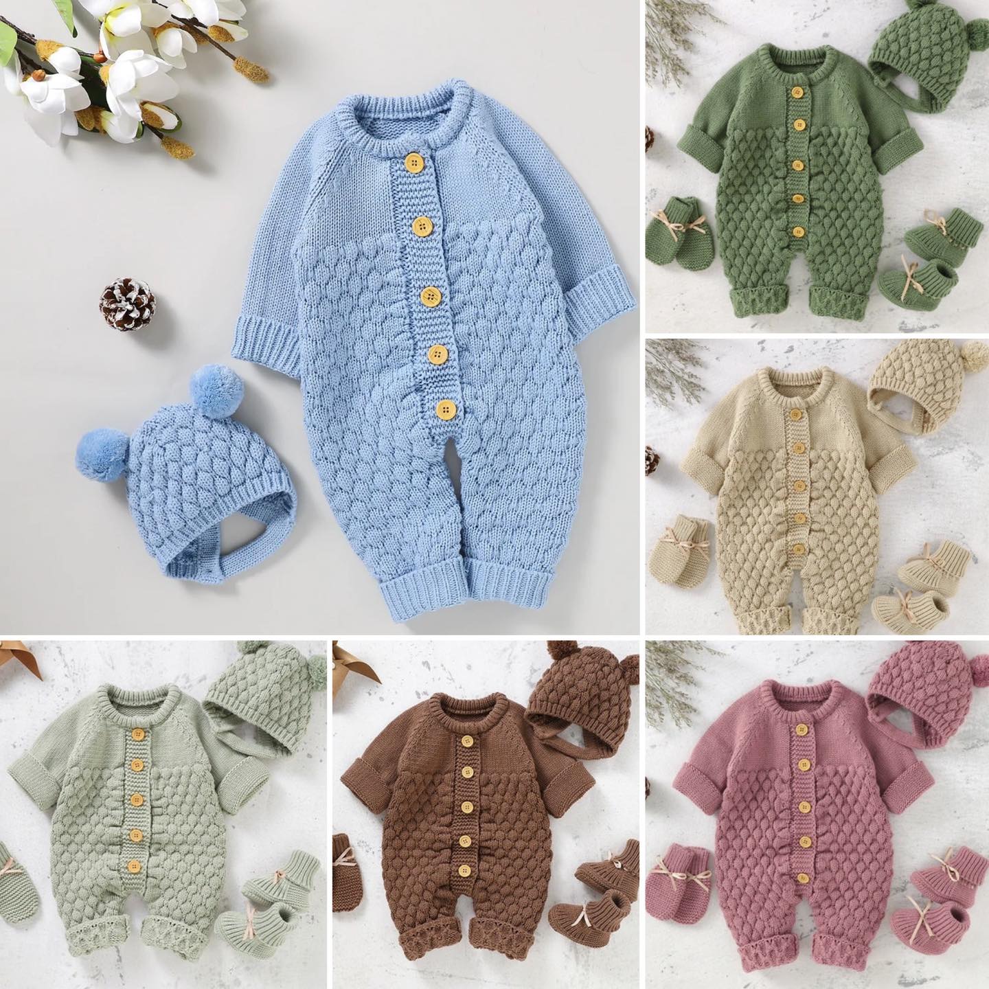 ENSEMBLE COMBINAISON TRICOT 4 PIECES