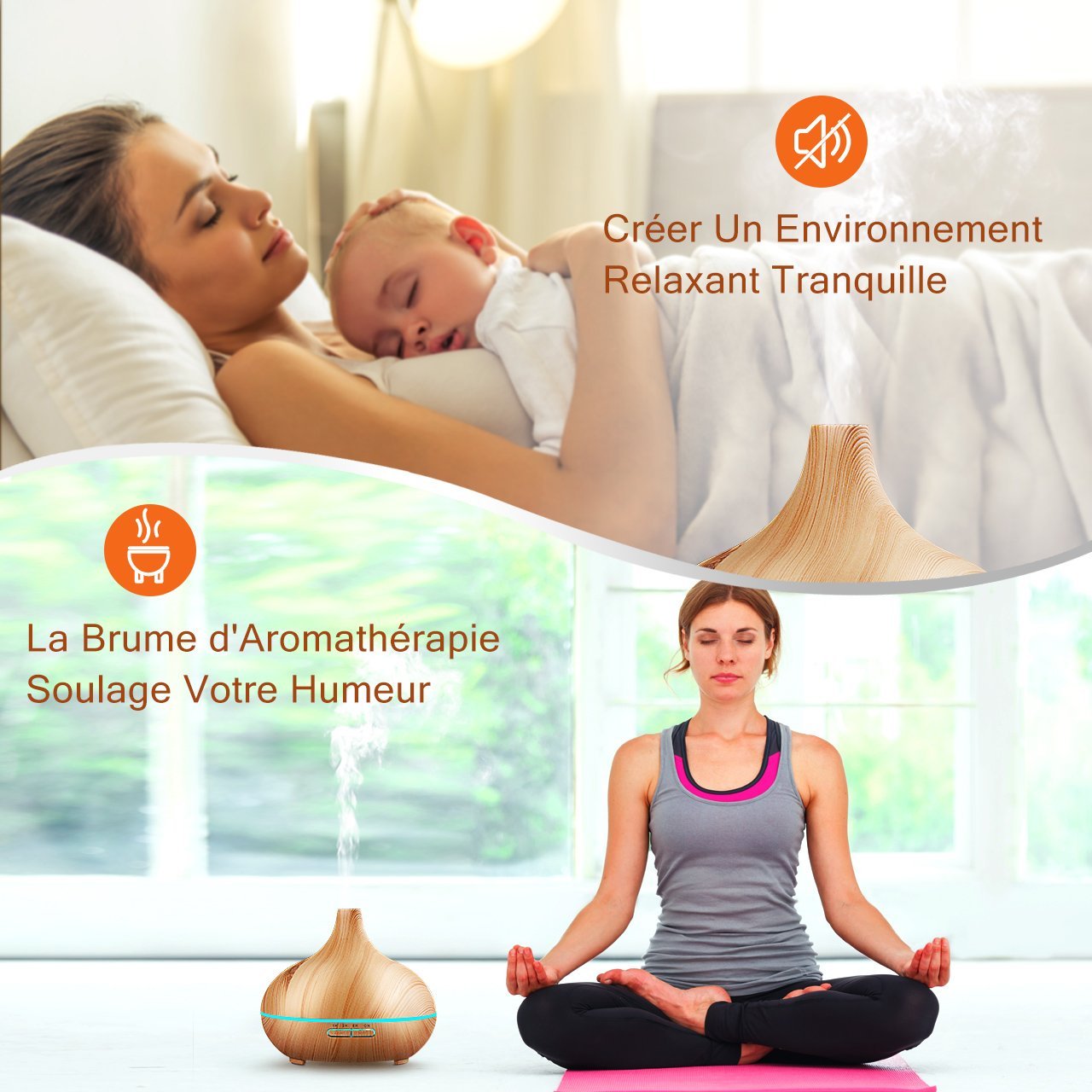SMALL WOOD DIFFUSER ESSENTIAL OILS 400ML + REMOTE CONTROL