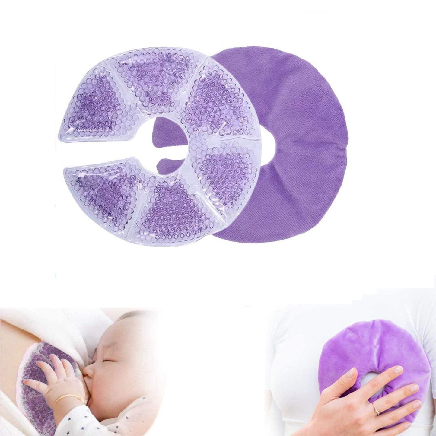 PACK DE 2 COUSSINETS D'ALLAITEMENT APAISANT CHAUD/FROID RÉUTILISABLE