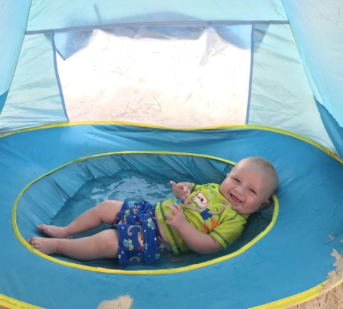 TENTE DE PLAGE ANTI UV À PISCINE INTÉGRÉE