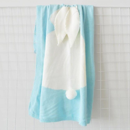 COTTON & BAMBOO KNITTED BLANKET/PLAID ANIMAL PATTERN