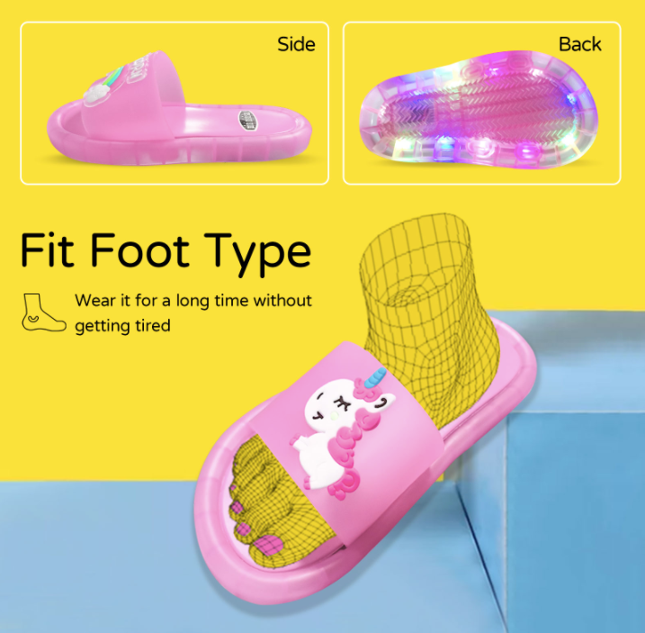 CHILDREN’S LIGHT-UP UNICORN FLIP-FLOP SANDALS