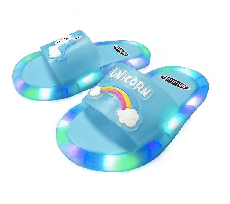 CHILDREN’S LIGHT-UP UNICORN FLIP-FLOP SANDALS