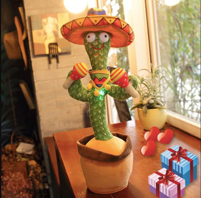 CACTUS PERROQUET INTERACTIF - DANSE ET CHANTE