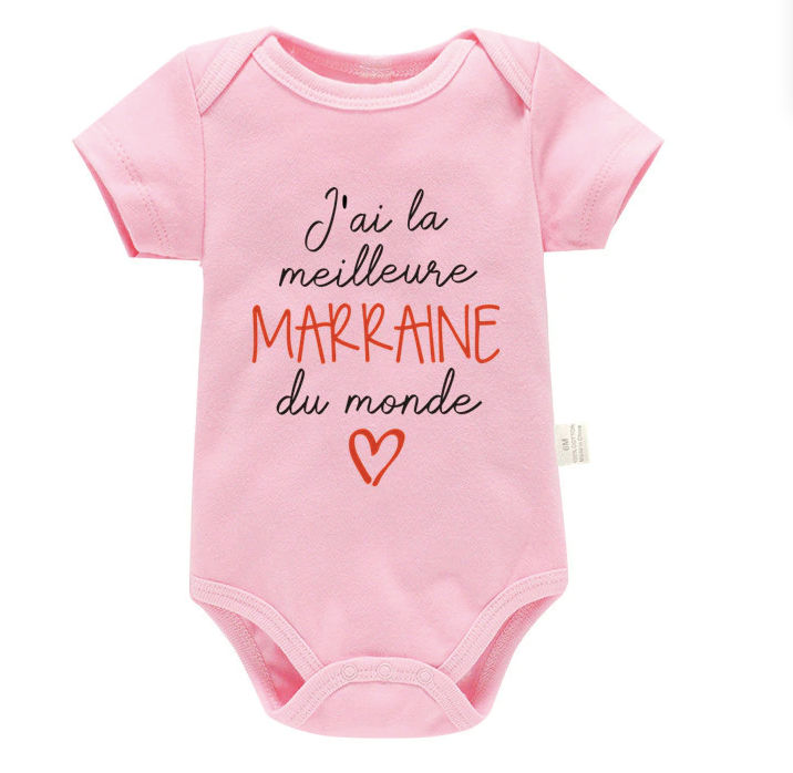 BODY BÉBÉ "MEILLEURE MARRAINE" 100% COTON