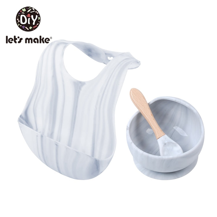 SET REPAS BÉBÉ SILICONE INCASSABLE
