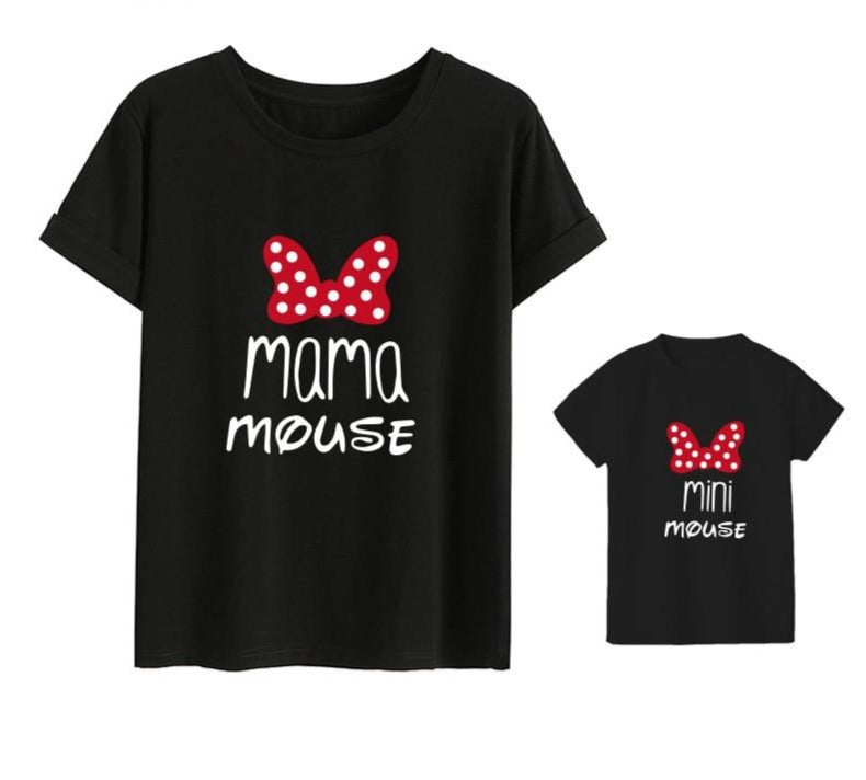 DUO COTTON TSHIRT / MAMA MOUSE - MINI MOUSE