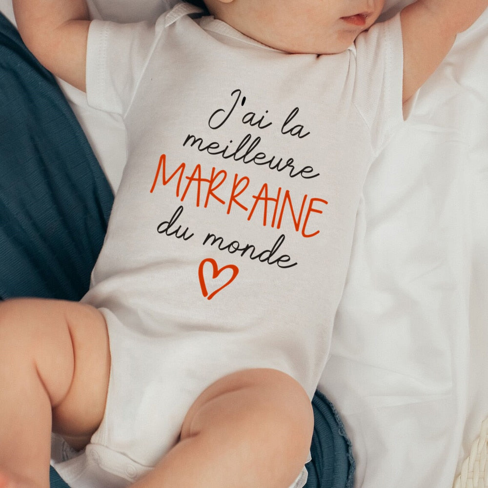 BODY BÉBÉ "MEILLEURE MARRAINE" 100% COTON