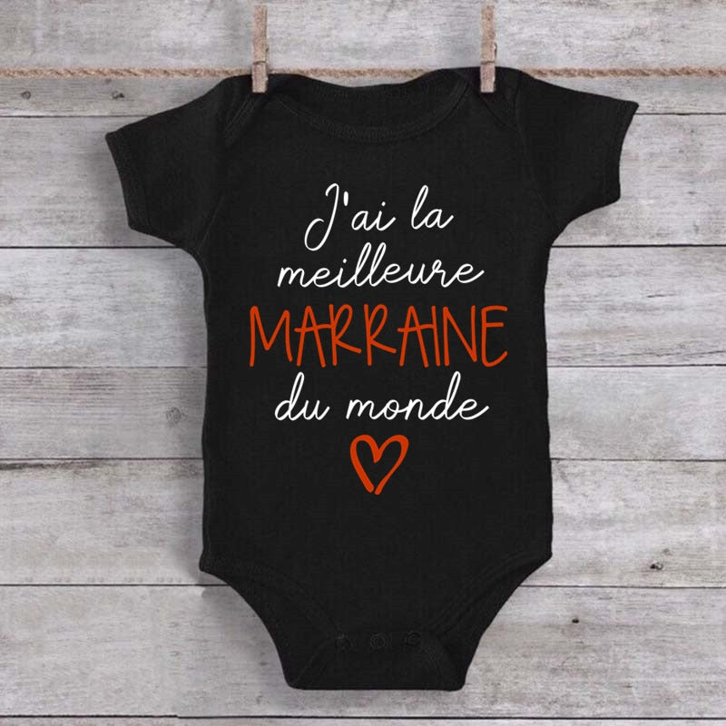 BODY BÉBÉ "MEILLEURE MARRAINE" 100% COTON