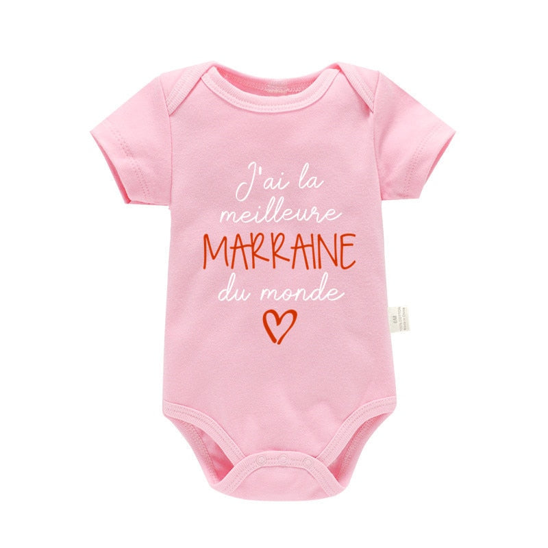 BODY BÉBÉ "MEILLEURE MARRAINE" 100% COTON