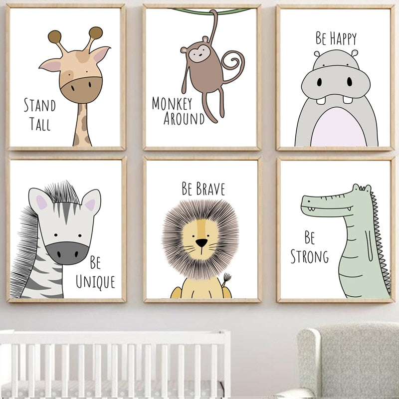 DECORATIVE CHILDREN’S ROOM ANIMAL POSTER