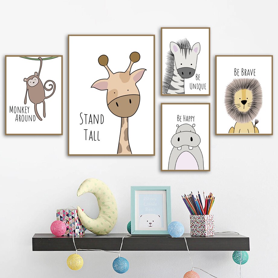 DECORATIVE CHILDREN’S ROOM ANIMAL POSTER