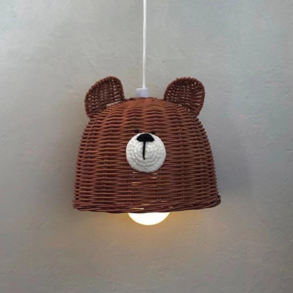 ABAT JOUR SUSPENSION LAMPE OURSON EN ROTIN