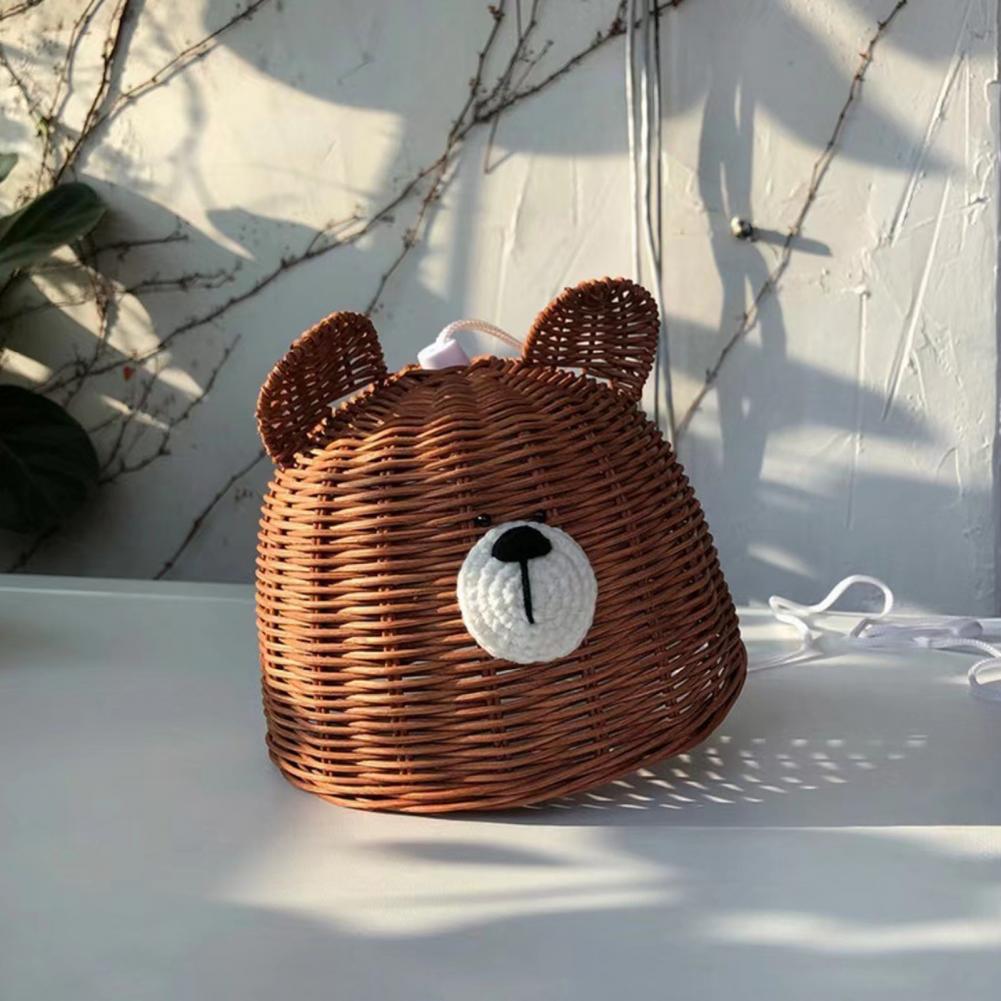 ABAT JOUR SUSPENSION LAMPE OURSON EN ROTIN