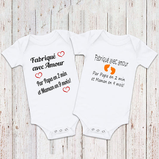 BODY BÉBÉ " FABRIQUÉ AVEC AMOUR PAR..."
