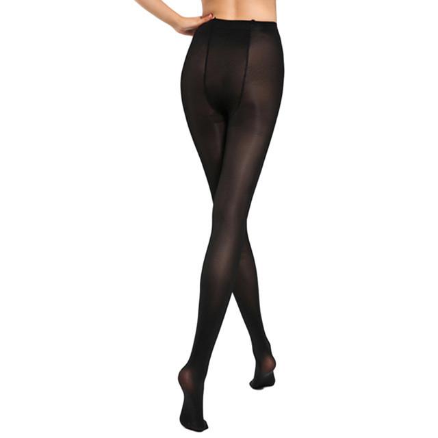 STRETCH UNFILABLE TIGHTS - FLESH/BLACK