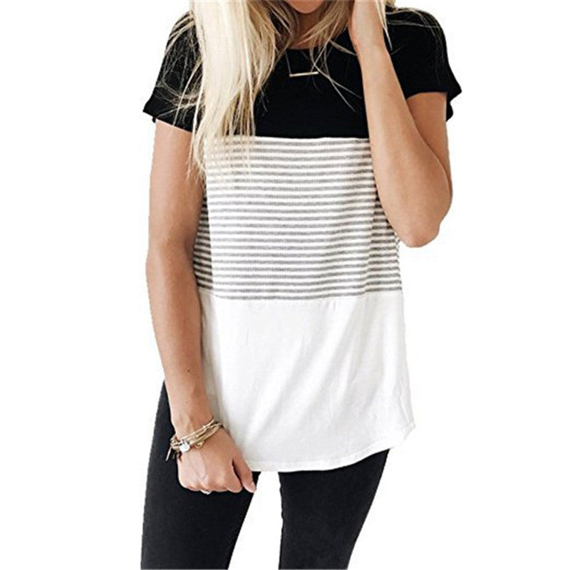 STRIPED NURSING T-SHIRT - COTTON