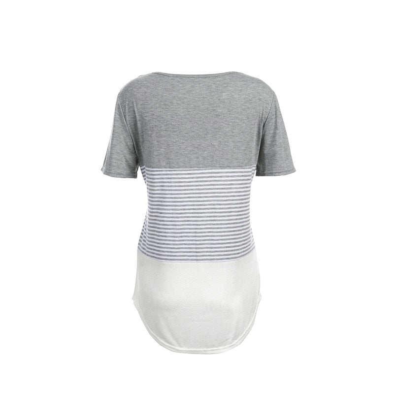 STRIPED NURSING T-SHIRT - COTTON