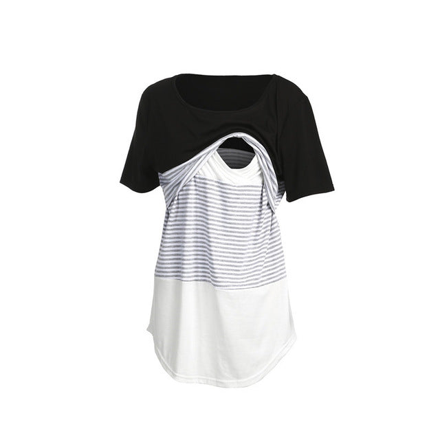 T-SHIRT D'ALLAITEMENT RAYURES - COTON