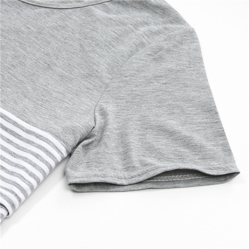 STRIPED NURSING T-SHIRT - COTTON