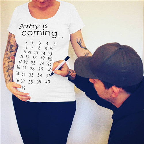 TSHIRT ANNONCE GROSSESSE COMPTE À REBOURS