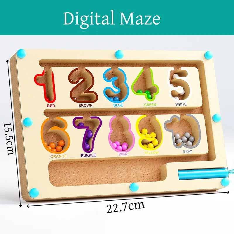 Tableau Magnétique Labyrinthe 2 En 1 - Jouet Montessori - Tableau Blanc + Jeu De Perles - Avec Stylos Et éponge