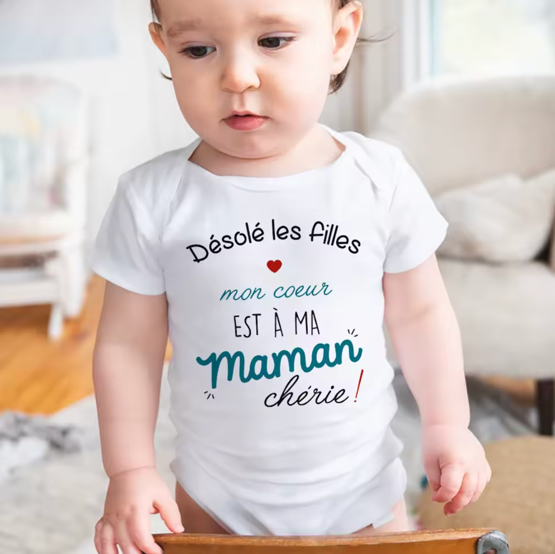 BODY BÉBÉ "MON COEUR EST À MAMAN/PAPA"
