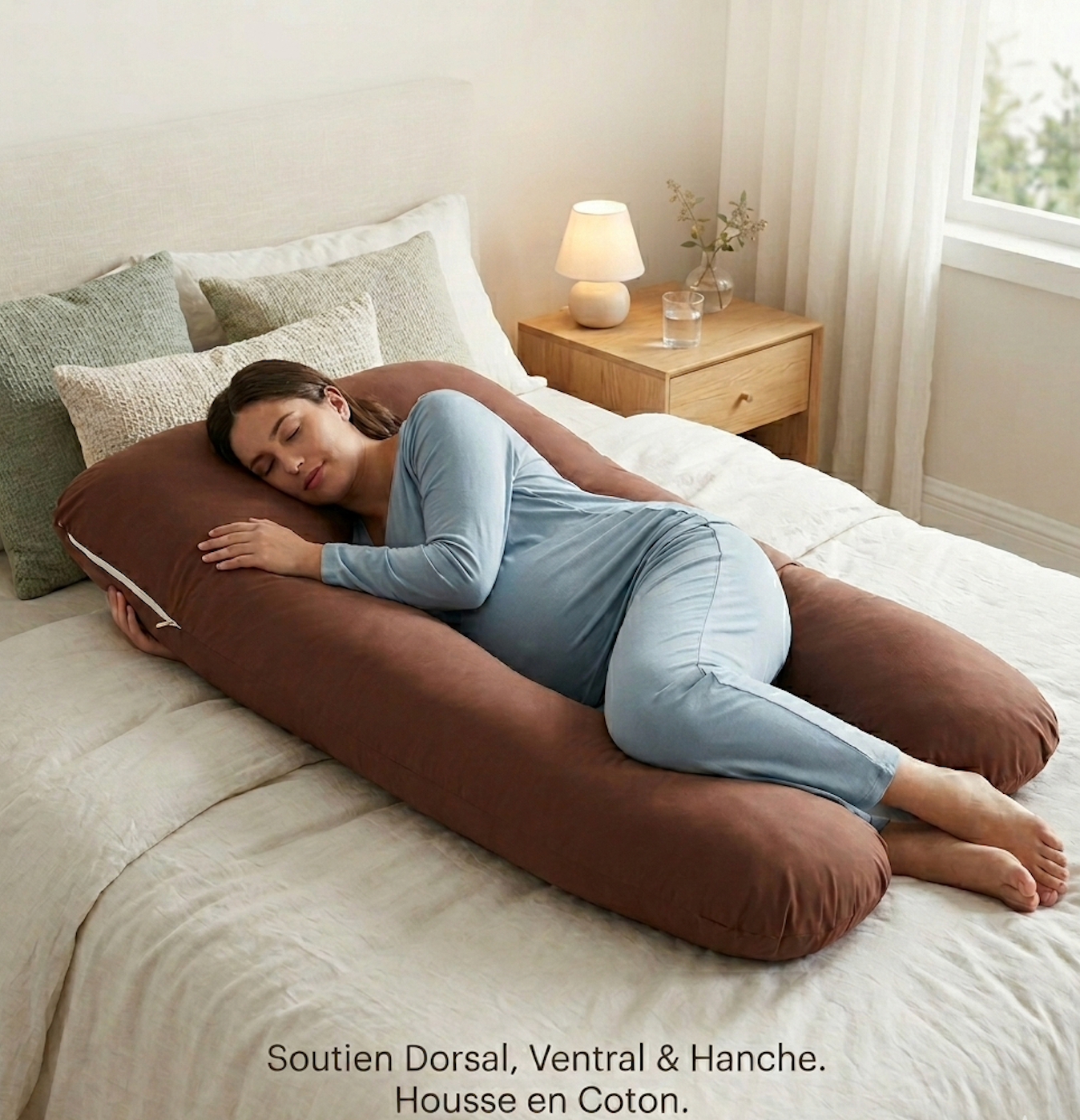 COUSSIN DE GROSSESSE/TAIE - COTON