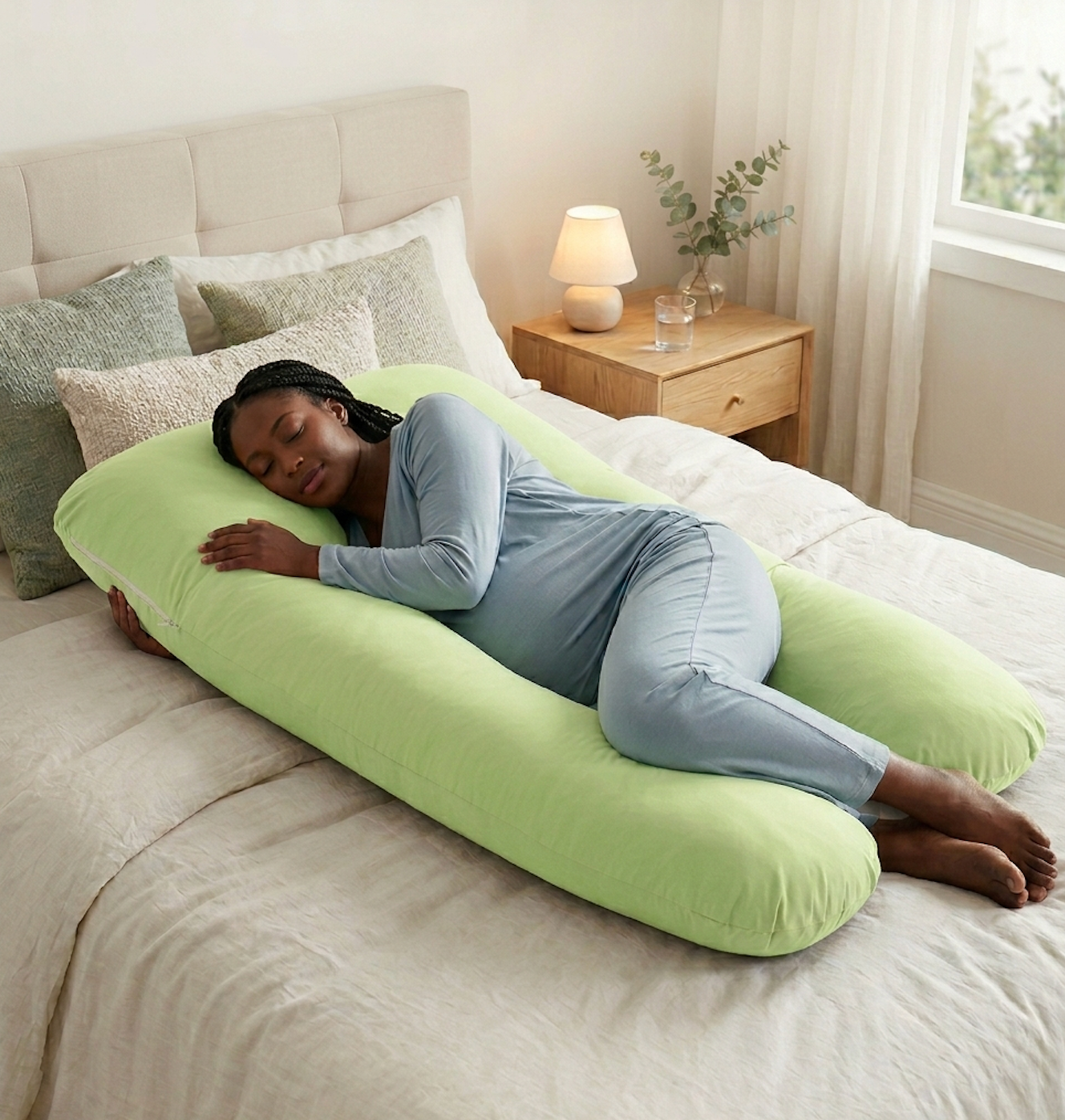 COUSSIN DE GROSSESSE/TAIE - COTON