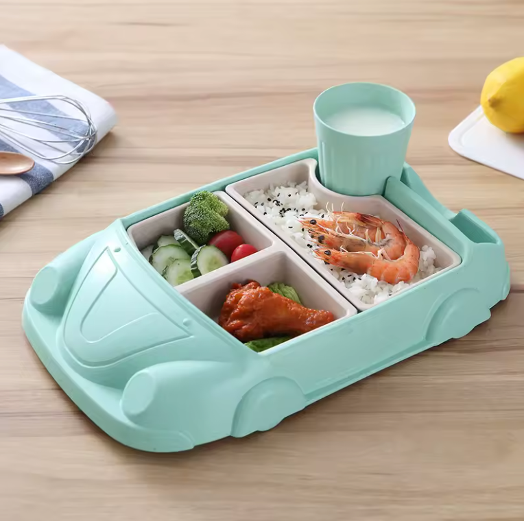 SET REPAS LUDIQUE ENFANT -  ASSIETTE + COUVERTS SANS BPA