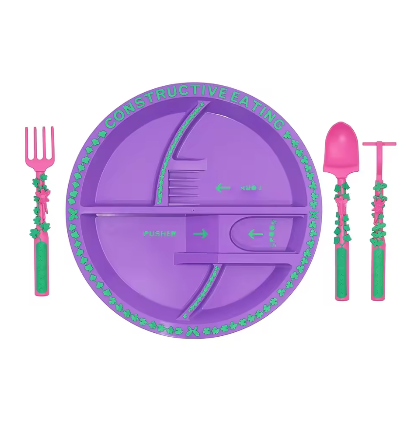 SET REPAS LUDIQUE ENFANT -  ASSIETTE + COUVERTS SANS BPA