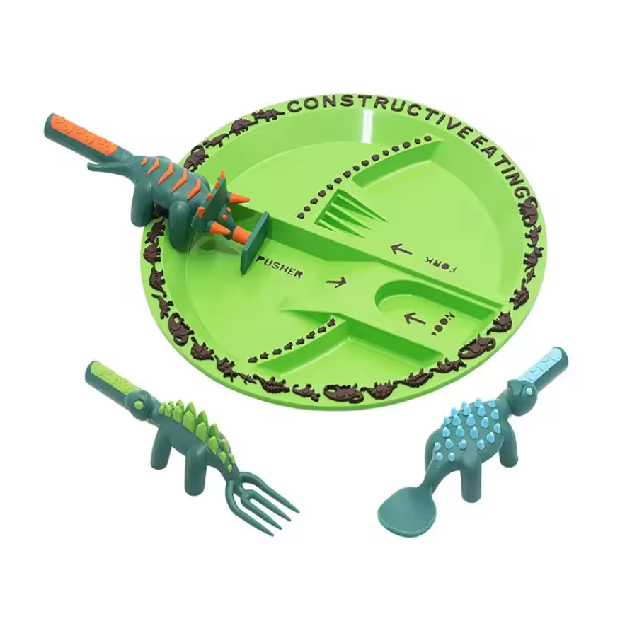 SET REPAS LUDIQUE ENFANT -  ASSIETTE + COUVERTS SANS BPA