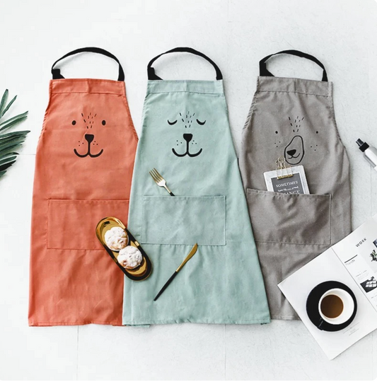 CHILDREN’S ANIMAL COTTON/LINEN KITCHEN APRON 