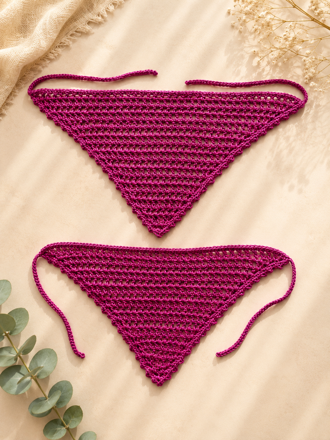 DUO BANDANA CROCHET MÈRE/FILLE FAIT MAIN
