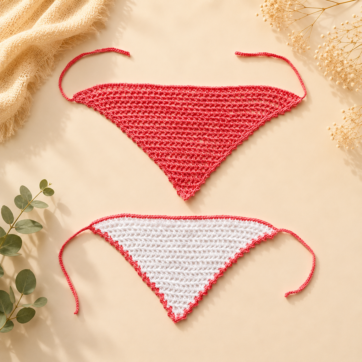 DUO BANDANAS CROCHET FAIT MAIN : ENFANT/ADULTE