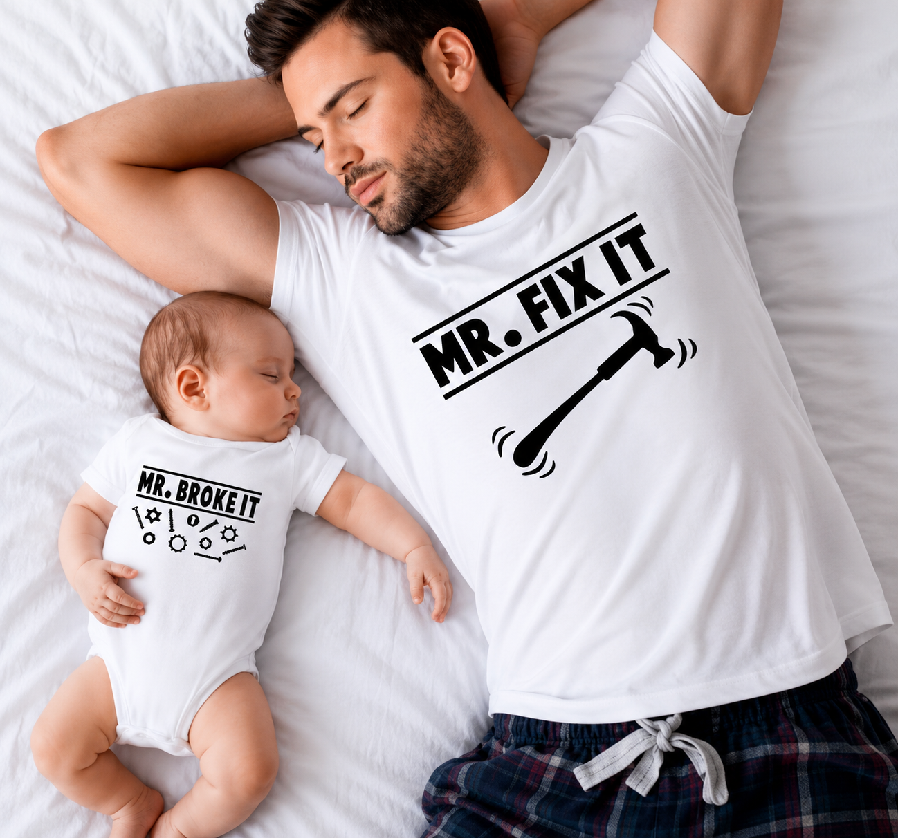 T-SHIRT ASSORTI PAPA/BÉBÉ - À COMPOSER