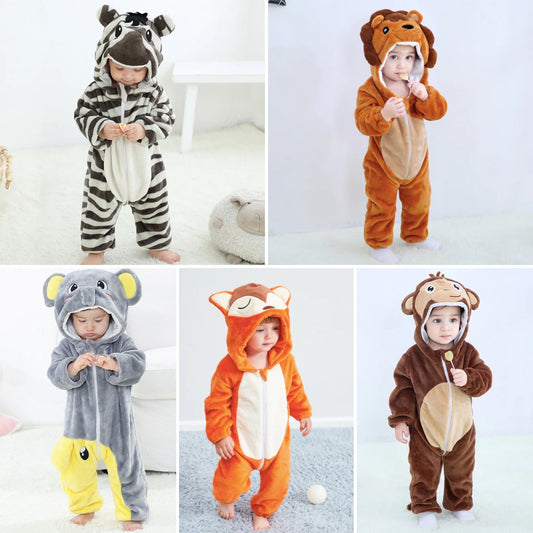 COTTON ANIMAL PAJAMA JUMPSUIT 