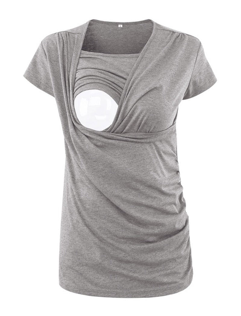 PLAIN COTTON BREASTFEEDING TSHIRT 