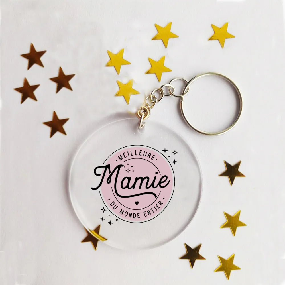Portachiavi Personalizzato 'Cadeau Maman Mamie' - Idea Regalo Per Natale, Nonna E Mamma