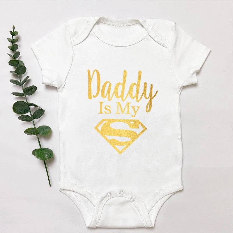 BODY BÉBÉ 100% COTON " DADDY IS MY SUPER HEROS "