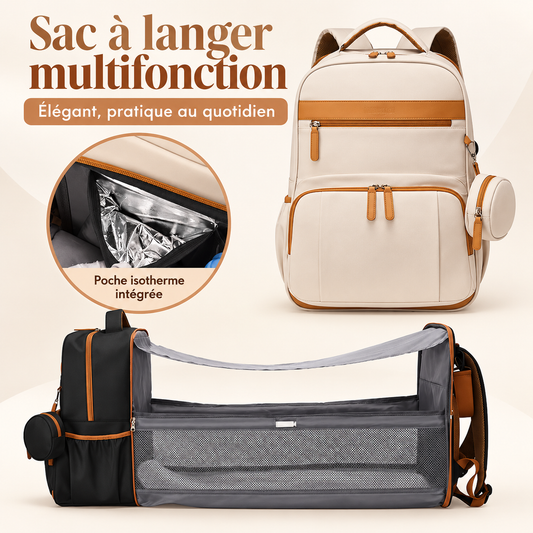 SAC À DOS MAMAN/BÉBÉ 2 EN 1 - LIT APPOINT INTÉGRÉ