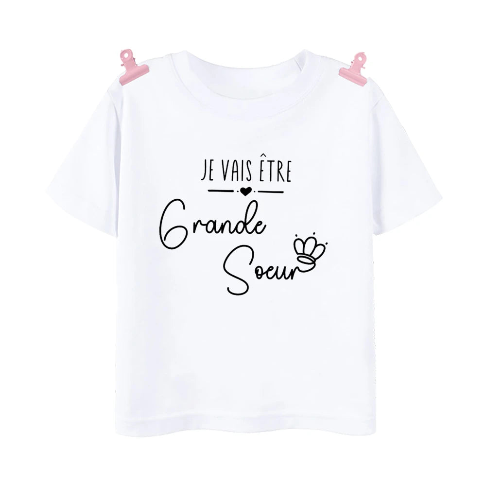 Grand Frère Tee Shirt Je Vais être Grande Soeur T-Shirt Je Vais